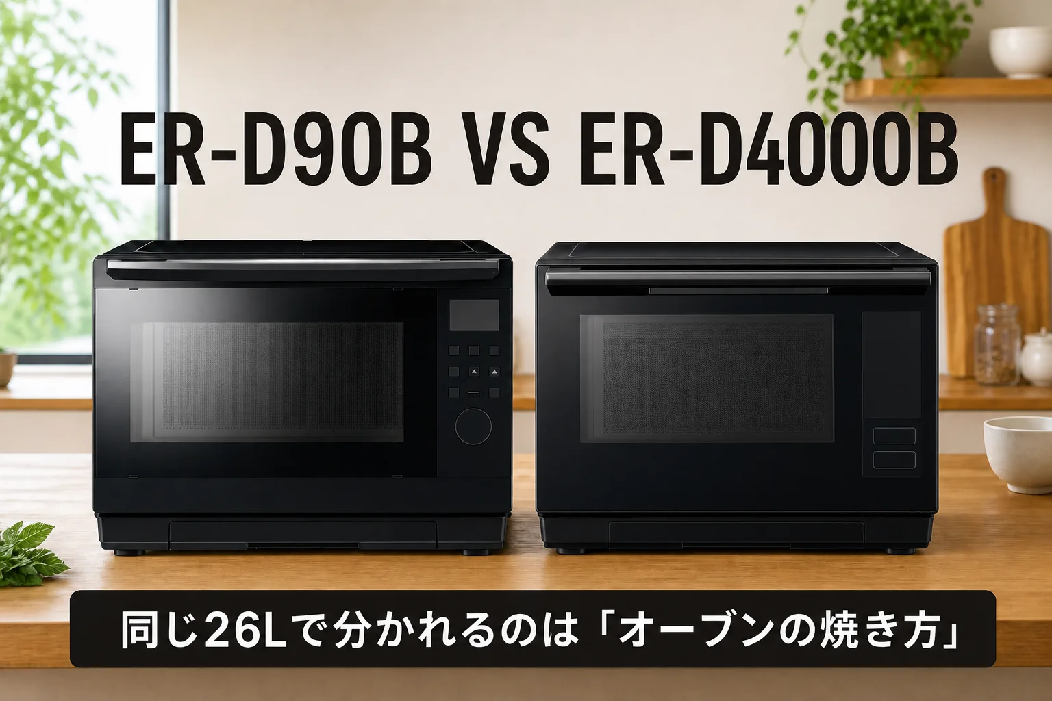 【東芝・石窯ドーム】ER-D90BとER-D4000Bの違いを比較。同じ26Lで分かれるのは「オーブンの焼き方」です