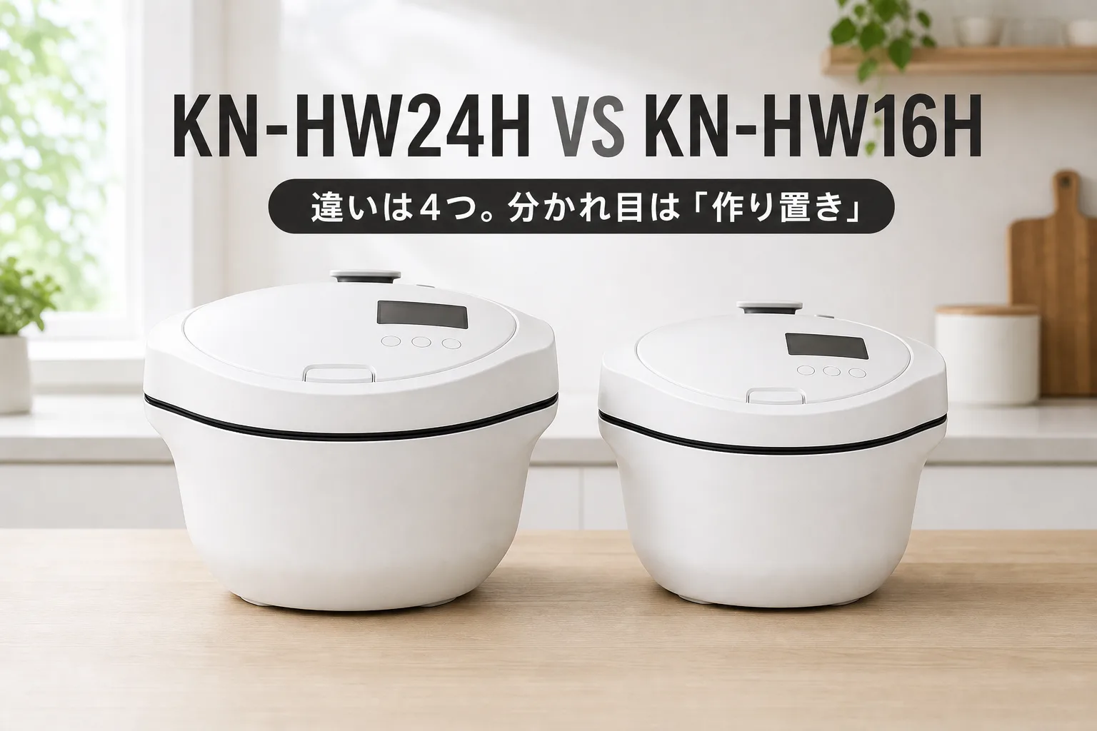 【シャープ・ホットクック】KN-HW24HとKN-HW16Hの違いは4つ。2.4Lと1.6Lの分かれ目は「作り置き」