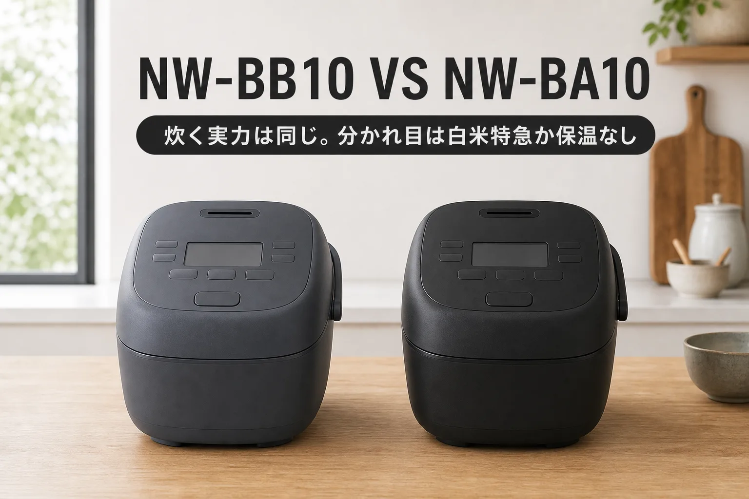 【象印・極め炊き】NW-BB10とNW-BA10の違いは5つ。炊く実力は同じ、分かれ目は「白米特急」か「保温なし」か