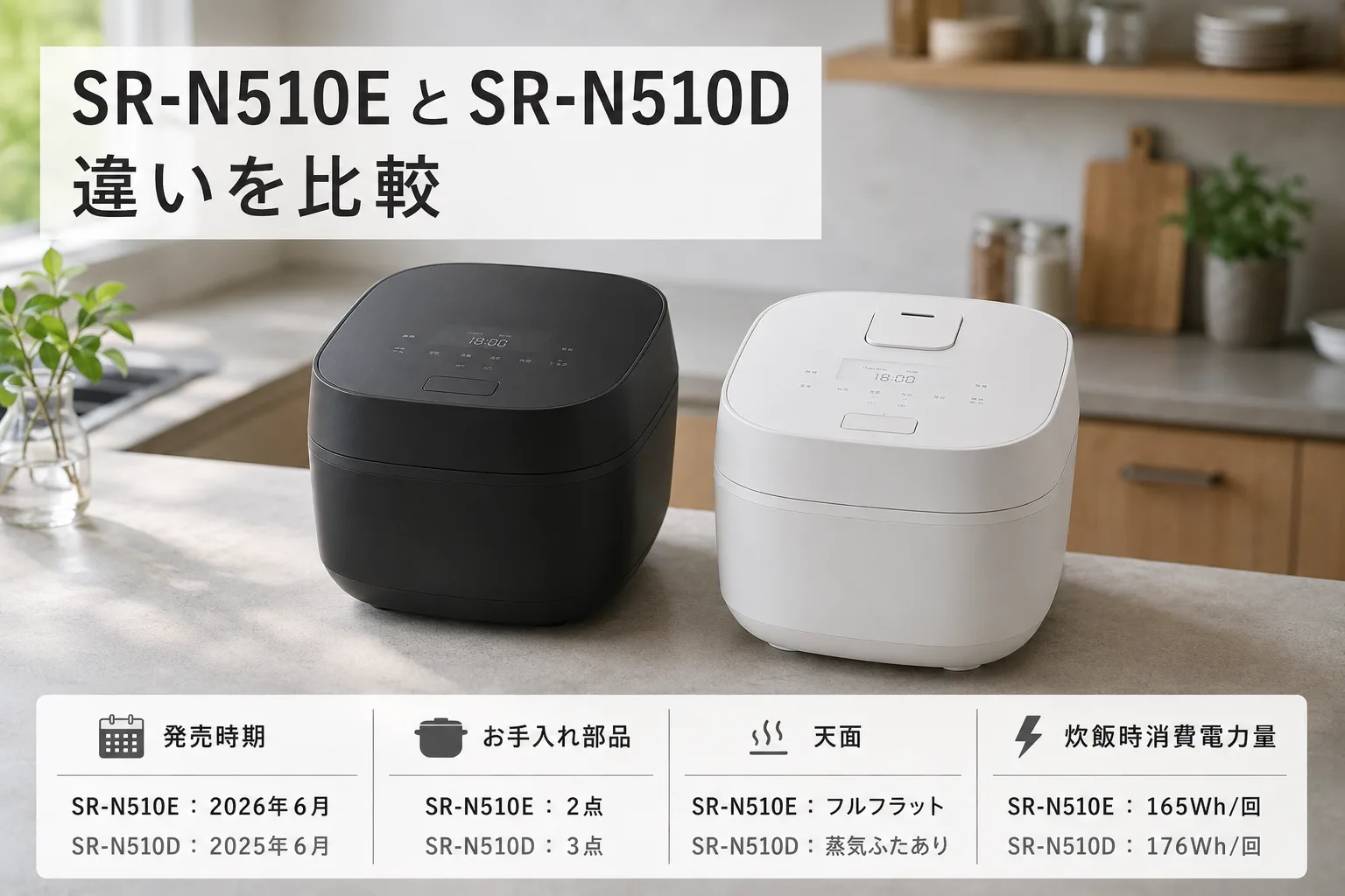 SR-N510EとSR-N510Dの違いを一覧で比較のイメージ画像