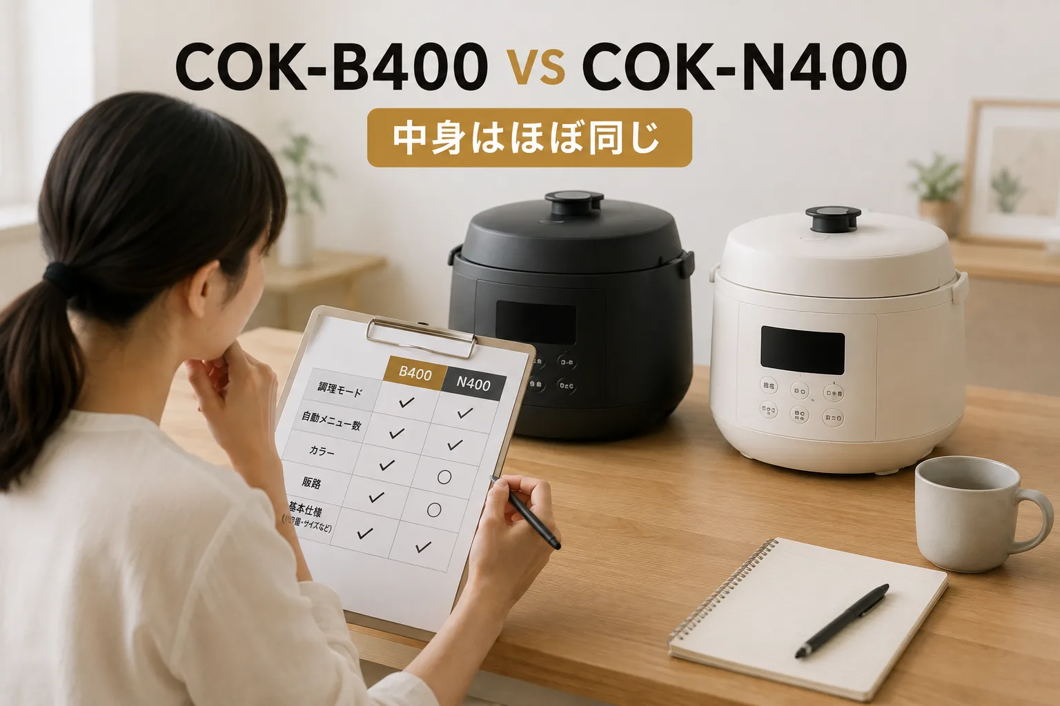 COK-B400とCOK-N400の違いを一覧で比較のイメージ画像