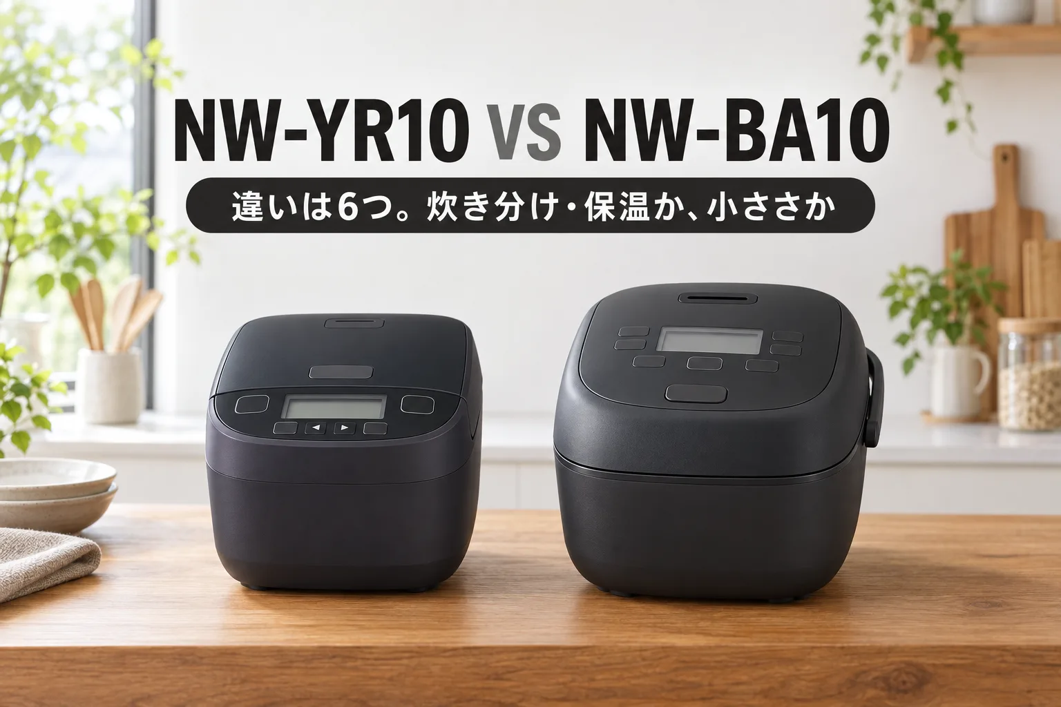 【象印】NW-YR10とNW-BA10の違いは6つ。数千円の差で増える炊き分け・保温と、小ささの交換